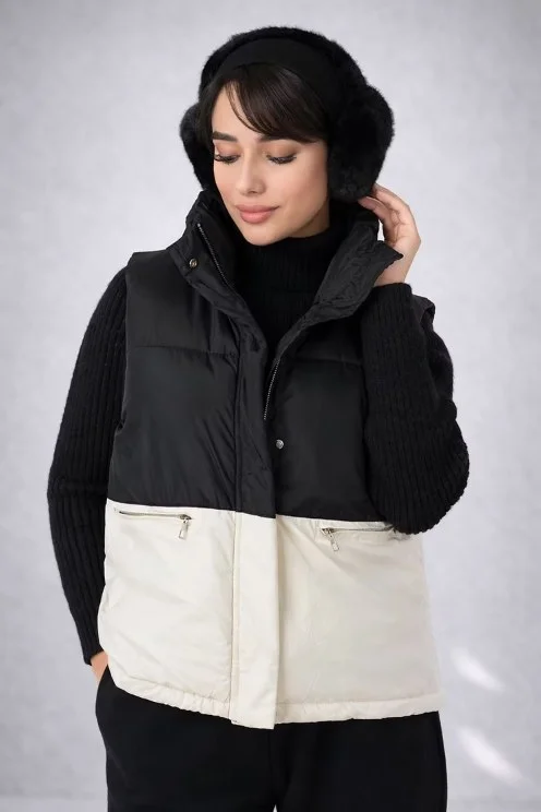 Chaleco Cuello Alto Combinado