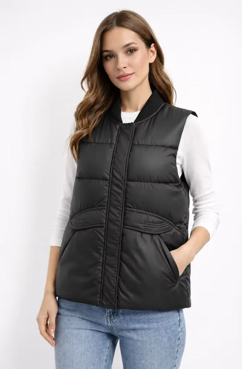 Chaleco eco cuero de mujer